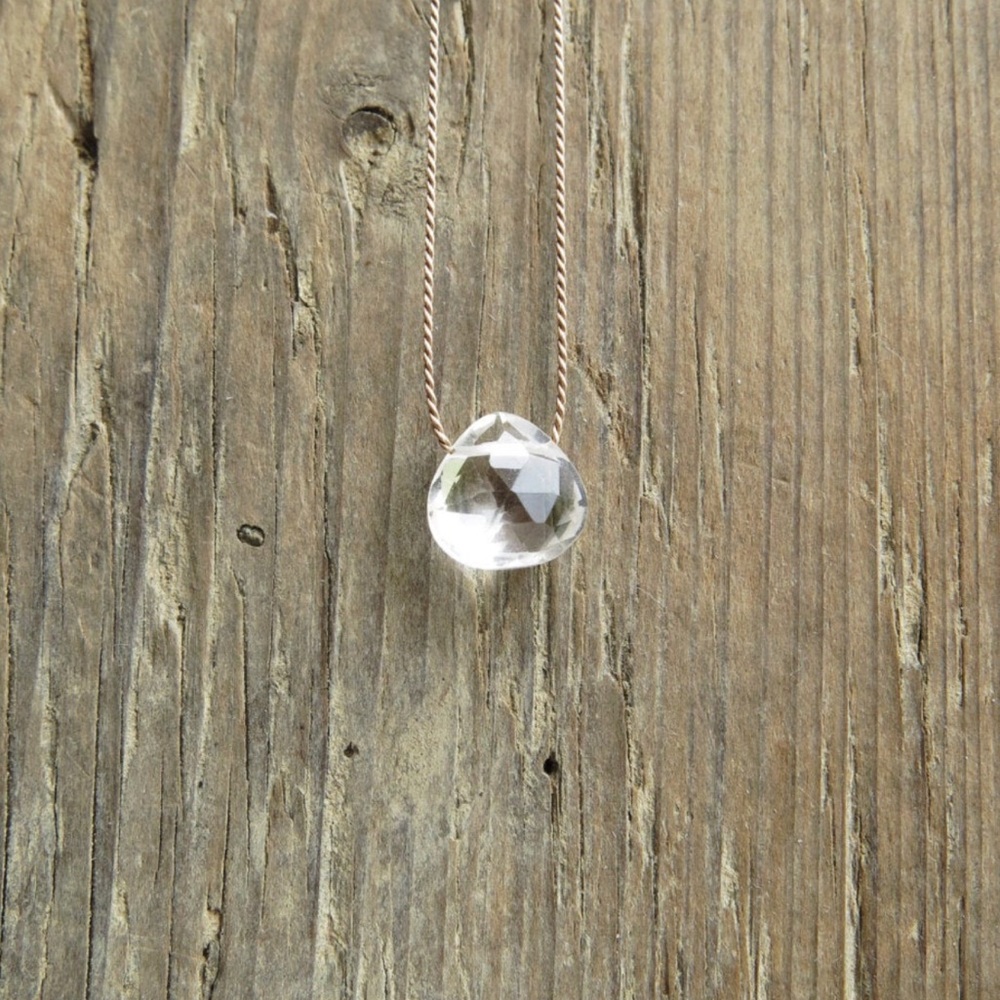 Minimalist Crystal Quartz Necklace - Picture 2 of 4